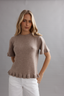 Frilly Knit Tee Walnut