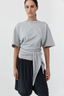 Cotton Jersey Split Back Tee Light Grey Marle