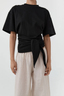 Cotton Jersey Split Back Tee Black