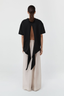 Cotton Jersey Split Back Tee Black
