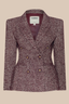 Karima Tweed Blazer Merlot Red/ Ecru Tweed