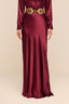 Ryker Silk Maxi Skirt Merlot Red