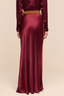 Ryker Silk Maxi Skirt Merlot Red
