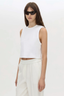 Alba Crop Rib Tank White