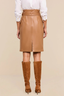 Kaelis Vegan Leather Skirt Soft Cognac