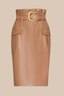 Kaelis Vegan Leather Skirt Soft Cognac