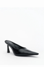 Skylar Mule Black Oily Crinkle
