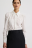 Neck Tie Box Pleat Shirt White Stripe