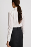 Neck Tie Box Pleat Shirt White Stripe