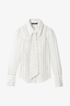 Neck Tie Box Pleat Shirt White Stripe