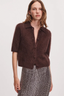 Jada Brushed Cashmere SS Cardi Dark Brown