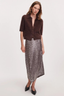 Jada Brushed Cashmere SS Cardi Dark Brown