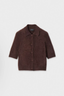 Jada Brushed Cashmere SS Cardi Dark Brown