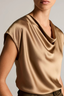 Cowl Neck Cap Sleeve Blouse Carmello