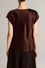 Cowl Neck Cap Sleeve Blouse Dark Cherrywood