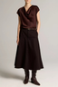 Cowl Neck Cap Sleeve Blouse Dark Cherrywood