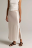 Side Split Slip Skirt Champagne