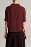Draped Funnel Neck Top Black Rose