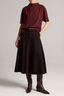 Draped Funnel Neck Top Black Rose