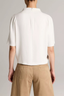 Draped Funnel Neck Top Off White