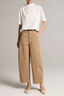 Draped Funnel Neck Top Off White