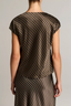 Ombre Plaid Cowl Neck Blouse Black/ Camel