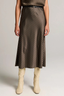 Ombre Plaid Slip Skirt Black/ Camel
