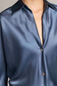 Bias Long Sleeve Blouse Blue Slate