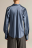 Bias Long Sleeve Blouse Blue Slate