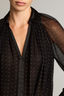 Sheer Gathered Blouse Black