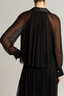 Sheer Gathered Blouse Black