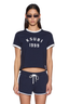 Varsity Shrunken Tee Navy