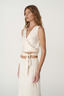Cloudia Jacquard Wrap Top Ivory Floral