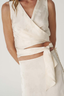 Cloudia Jacquard Wrap Top Ivory Floral