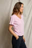 Hendrix Cotton Boxy V Neck Tee Sugar Pink