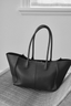 Grained Large Tote Bag Black