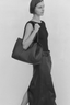 Grained Large Tote Bag Black
