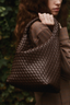 Woven Small Tote Brown