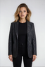 Valse Leather Blazer Encre