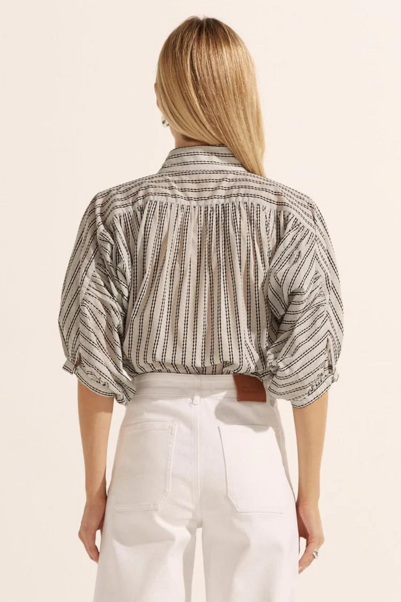 Adage Top Black/ Porcelain Stripe