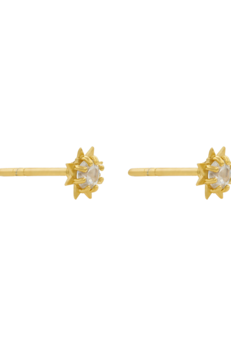 Stella Earrings Gold With White Zircon