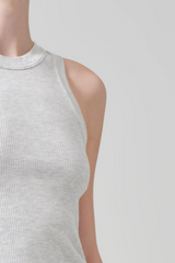 Isabel Rib Tank Heather Grey