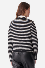 Daya Cardigan Noir/ Ecru