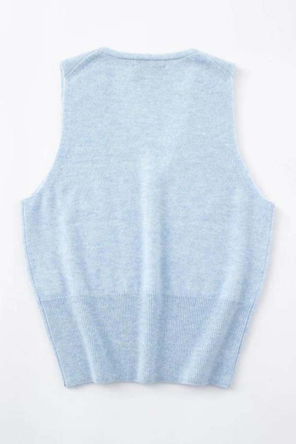 N.180 Cashmere V-Neck Tank Sky Blue