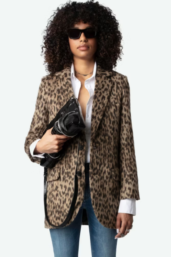 Violet Leopard Coat Natural