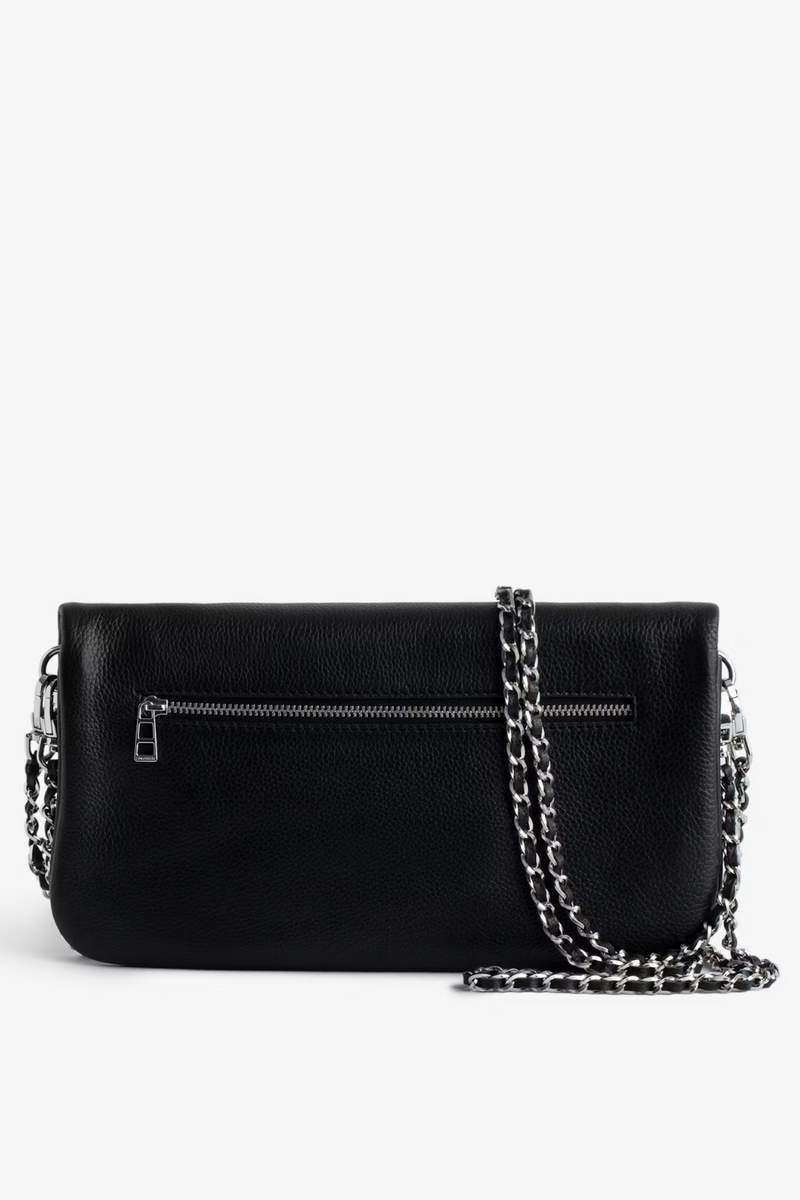 Rock Wings Grained Leather Bag Noir