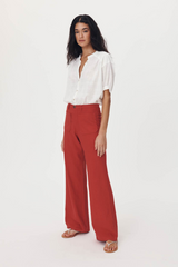 Paige Linen Pants Apple Red