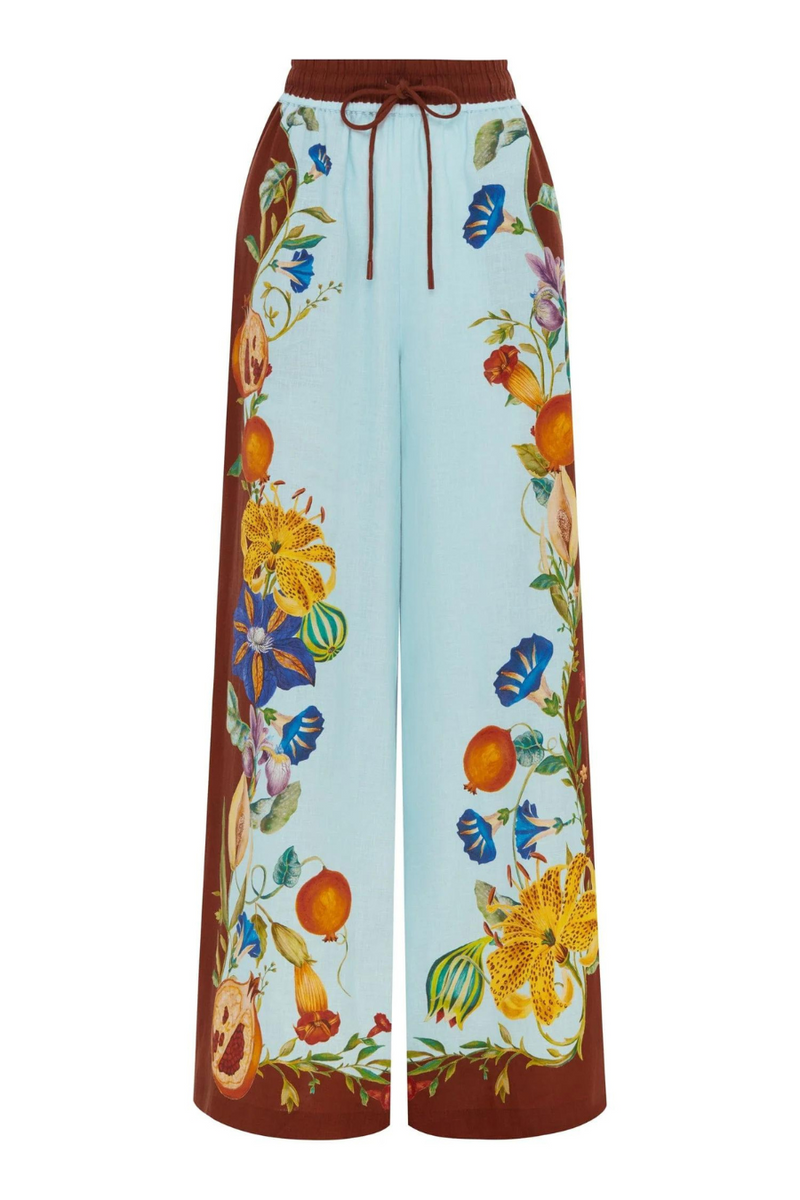 Dahlia Floral Linen Pant Multi