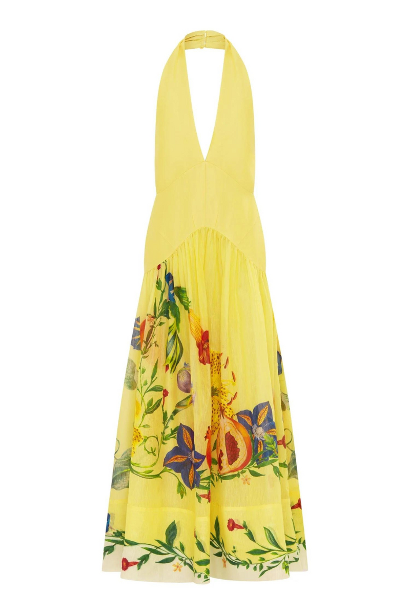 Dahlia Halter Gown Lemon