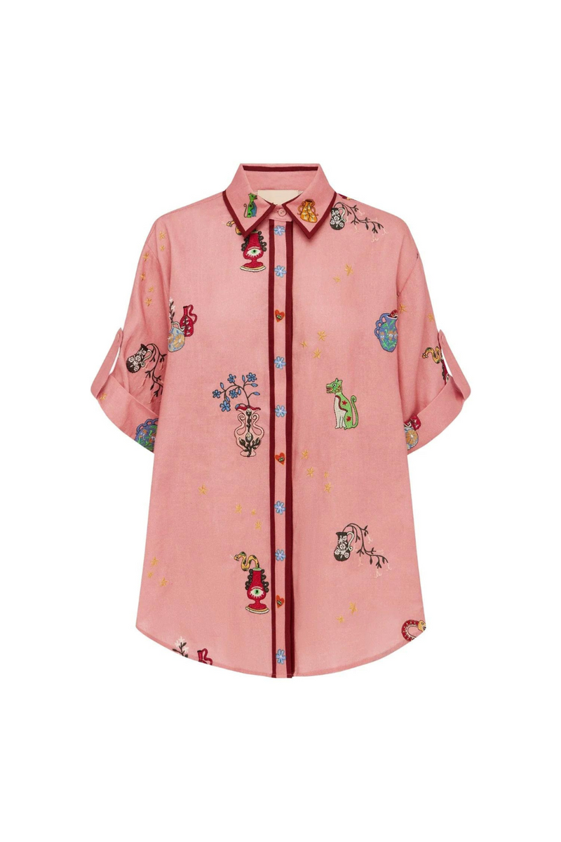 Timmy Embroidered Shirt Pink